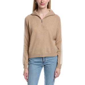 Maison Heritage Womens  Caroline Cashmere 1/4-Zip Sweater